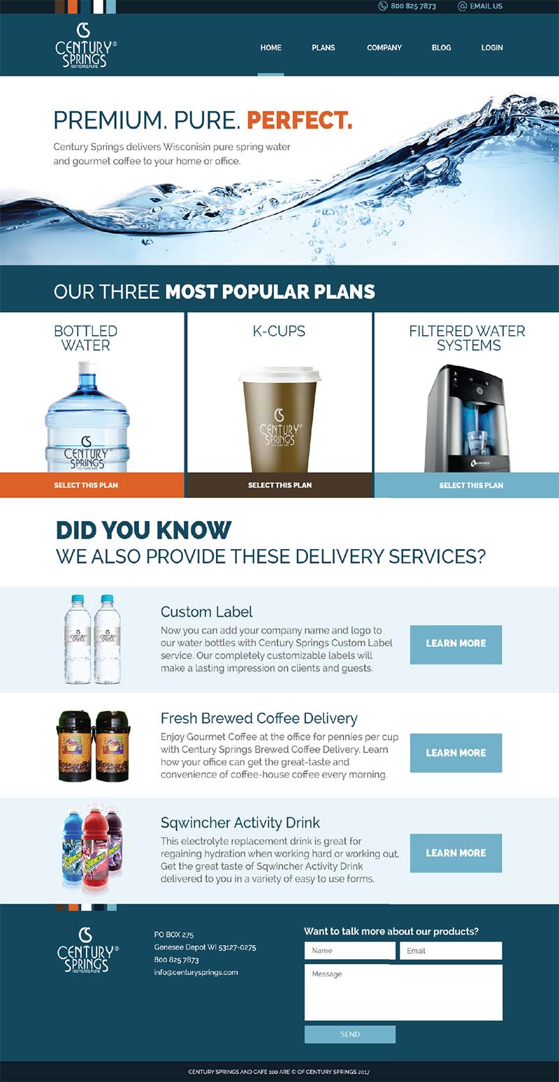 Water Delivery Service Website - Andiamo Creative