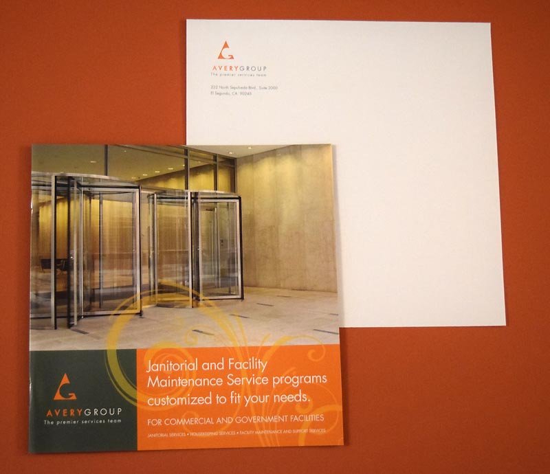 Janitorial Brochure - cover and envelope