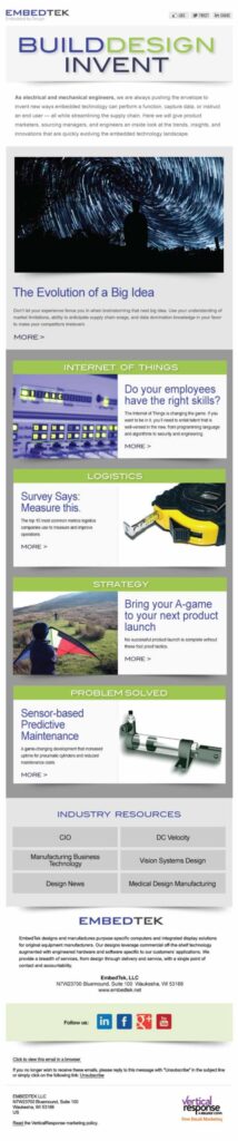 ePublication designed for EmbedTek engineering firm.