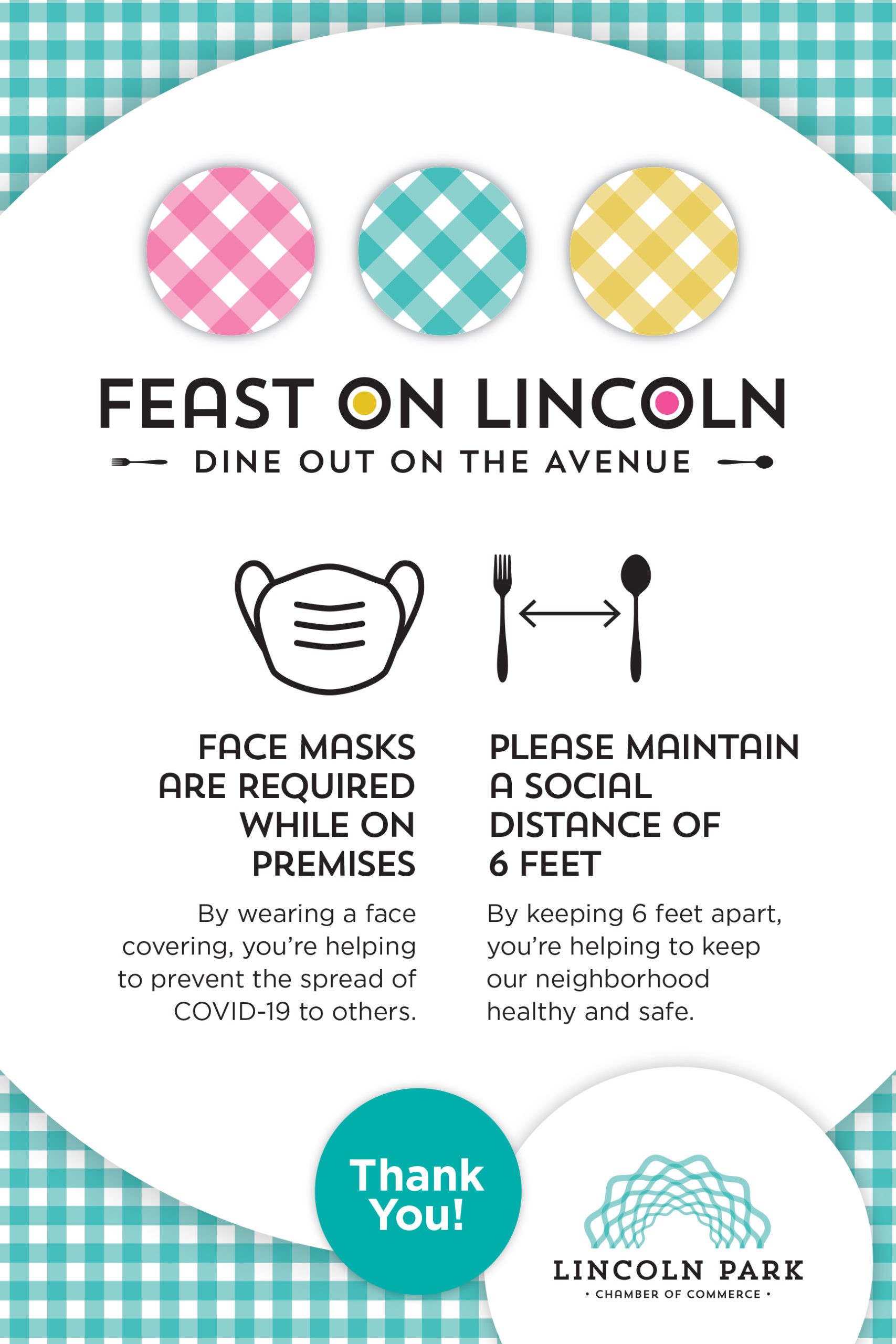 Feast On Lincoln Masks and Distance Reminder