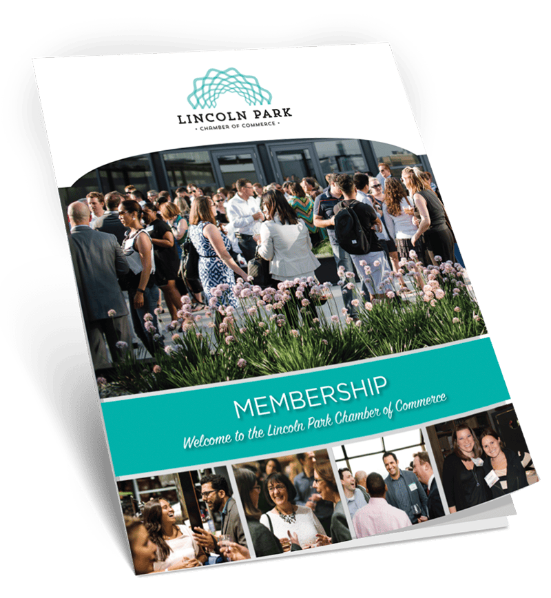 Lincoln Park Chamber Membership Brochure, an illustration of the branding design for this client.